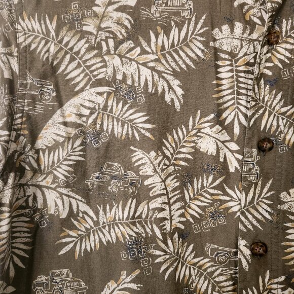 Woolrich Shirt Mens XL Short Sleeve Button Down Tropical Palm Trees Made USA - Picture 2 of 8